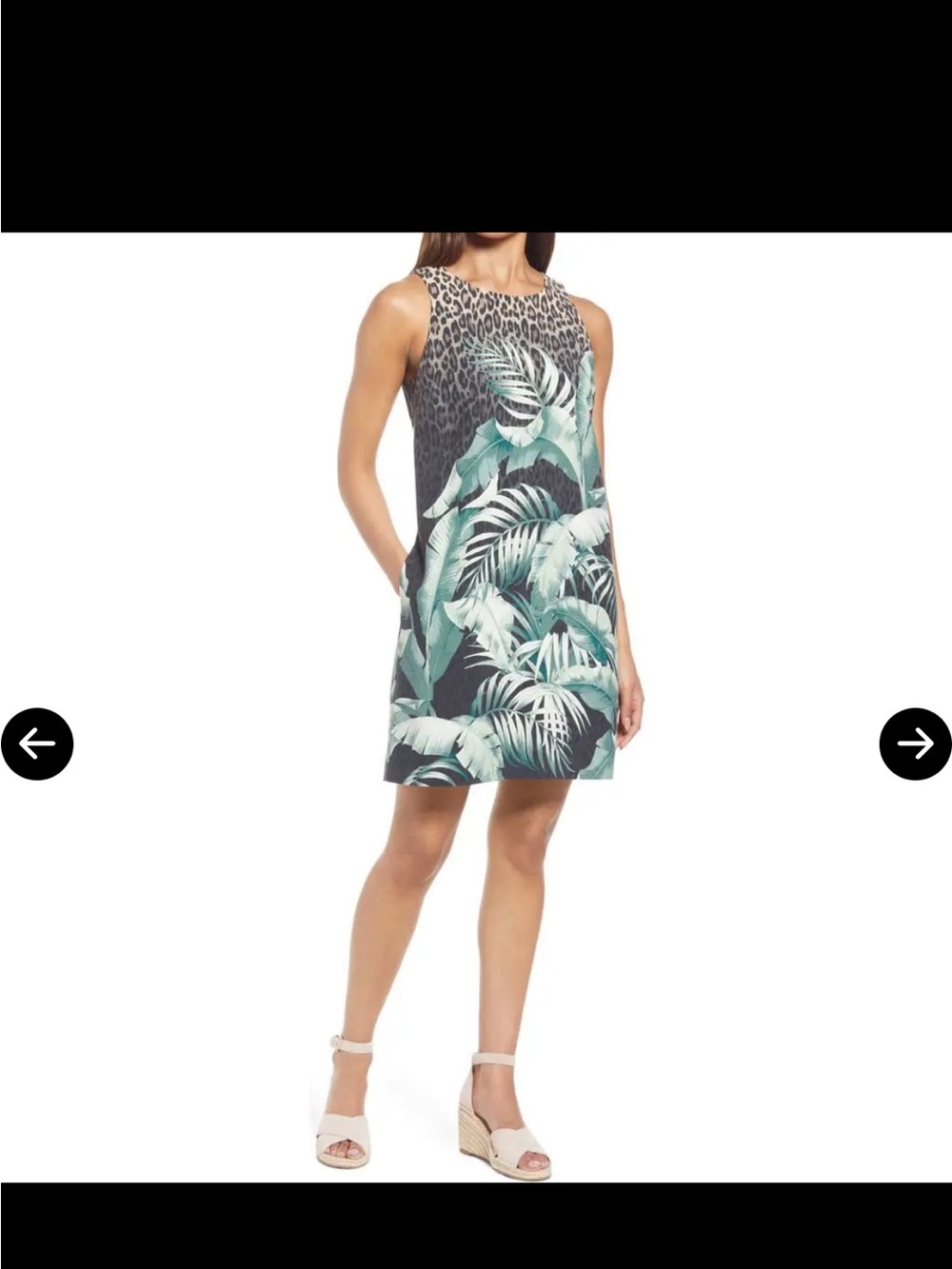 Tommy Bahama Leopard & Palm Print Sleeveless Dress - Brown & Green